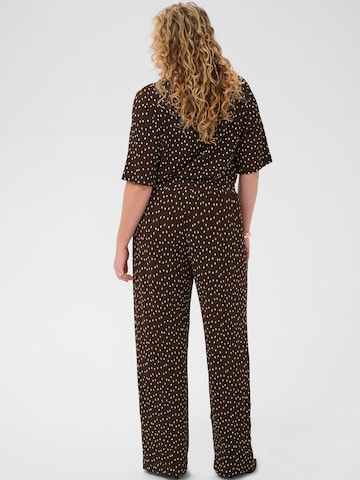 KAFFE CURVE Wide leg Broek 'KCMyra' in Bruin