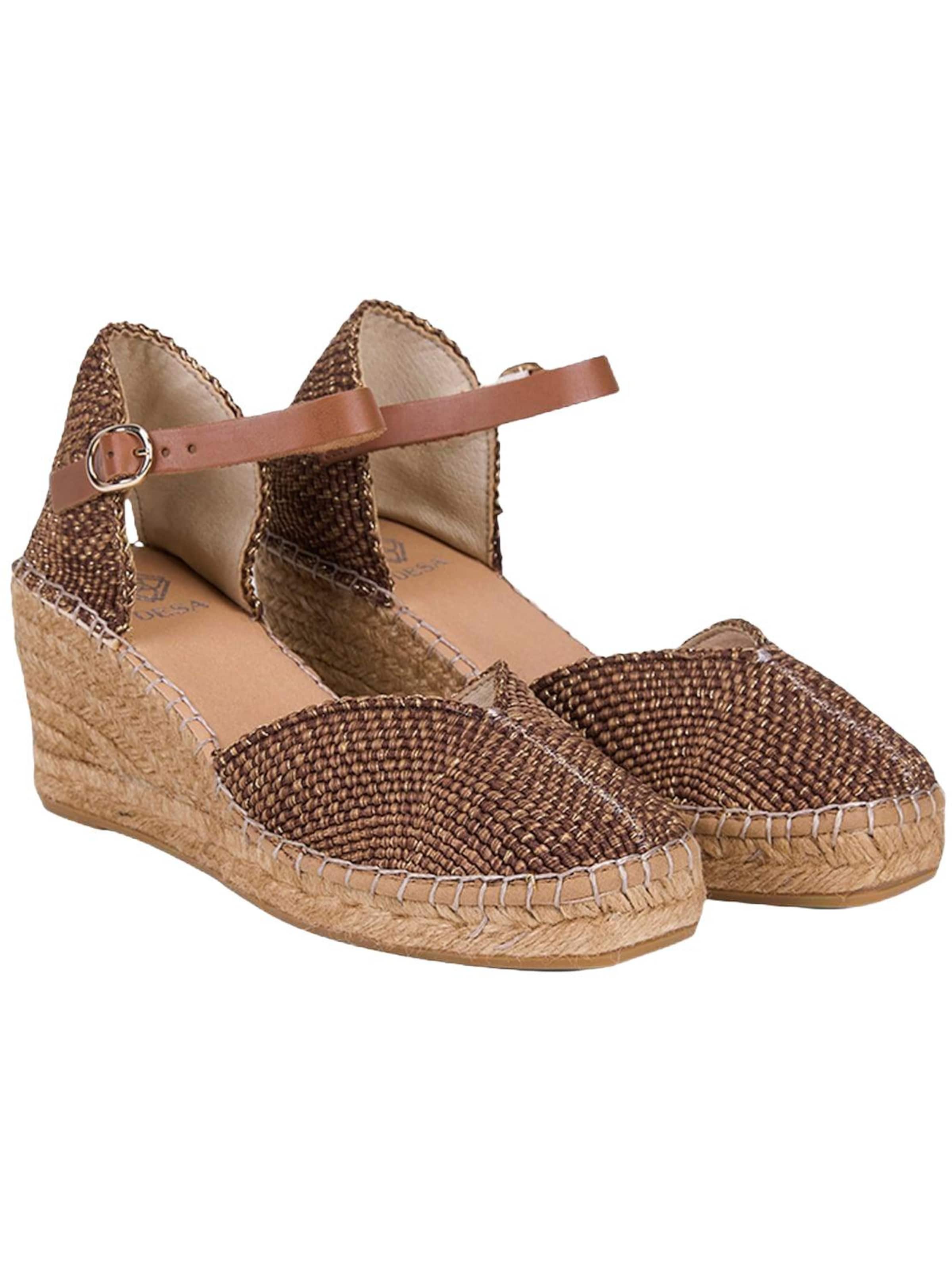 Desa Espadrilles 'Keilabsatz-Slipper' in Gold: front
