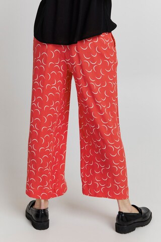 ICHI Wide Leg Stoffhose 'IHMARRAKECH' in Rot