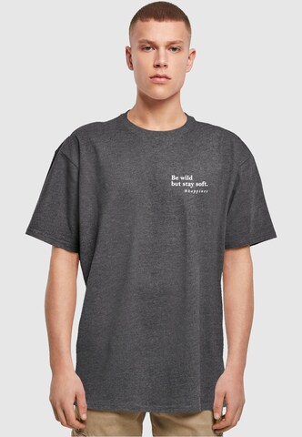 Merchcode Shirt 'Happines' in Grijs: voorkant