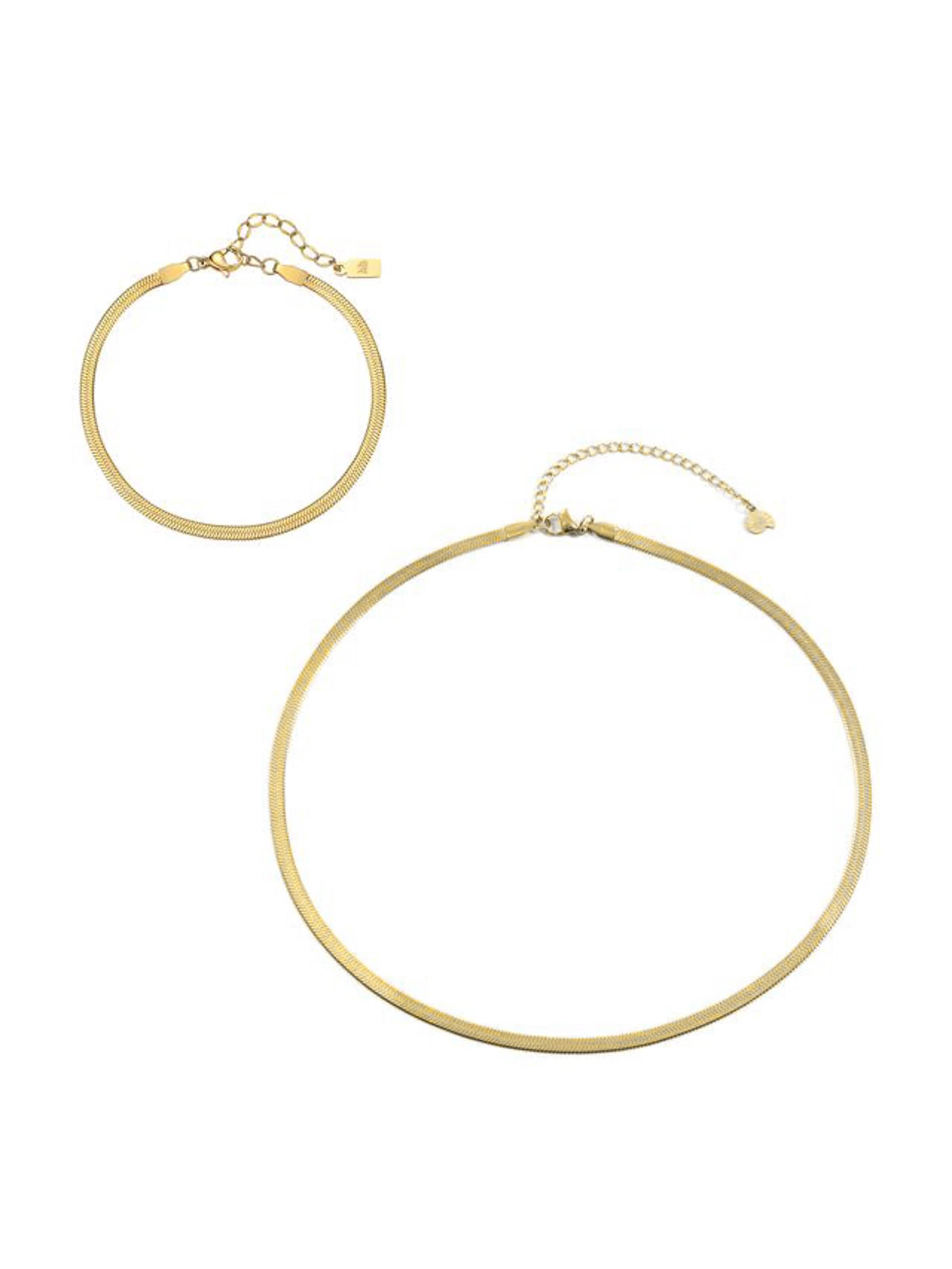 Hey Happiness Sieraden set 'Urban Snake' in Goud: voorkant