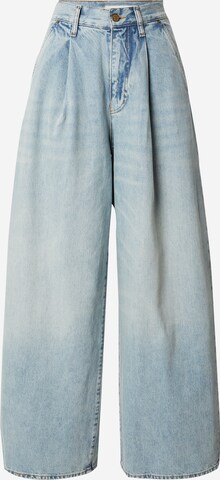 ARMANI EXCHANGE Wide leg Bandplooi jeans in Blauw: voorkant