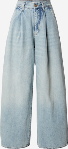 ARMANI EXCHANGE Wide leg Pleated Jeans in Blue: front