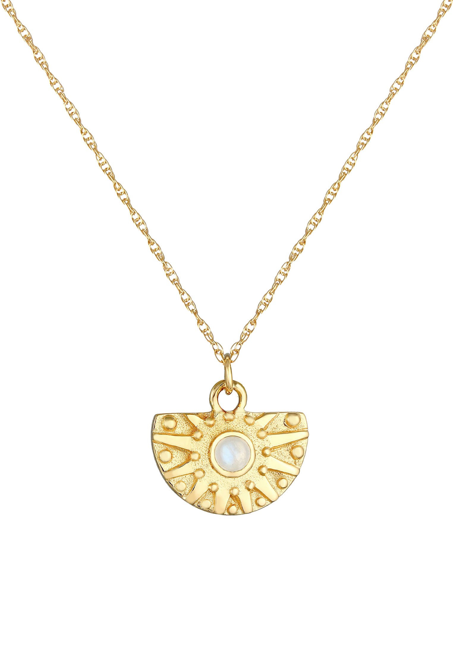 ELLI Halskette Edelsteinkette, Ornament in Gold 