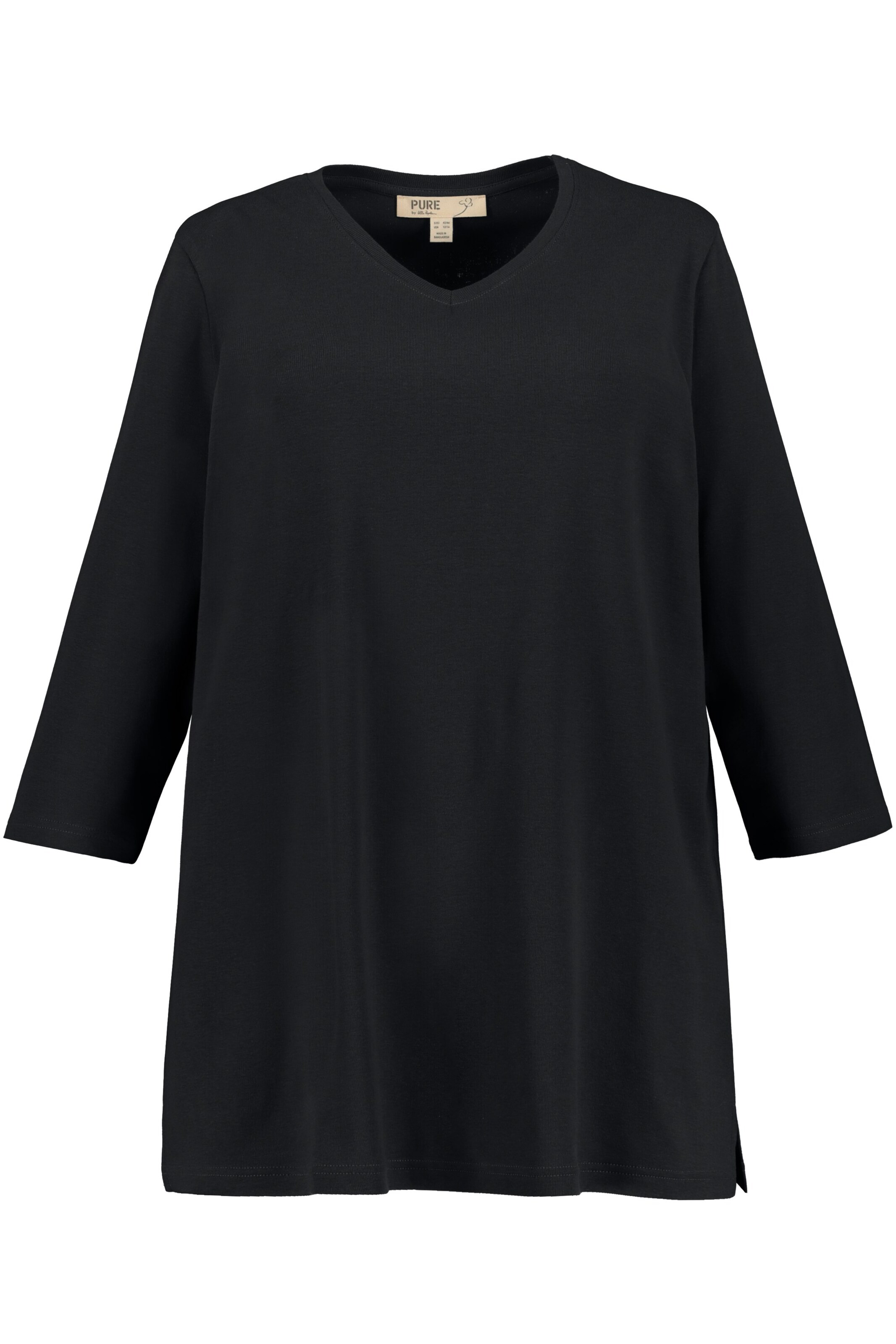 T-shirt Ulla Popken en noir : devant
