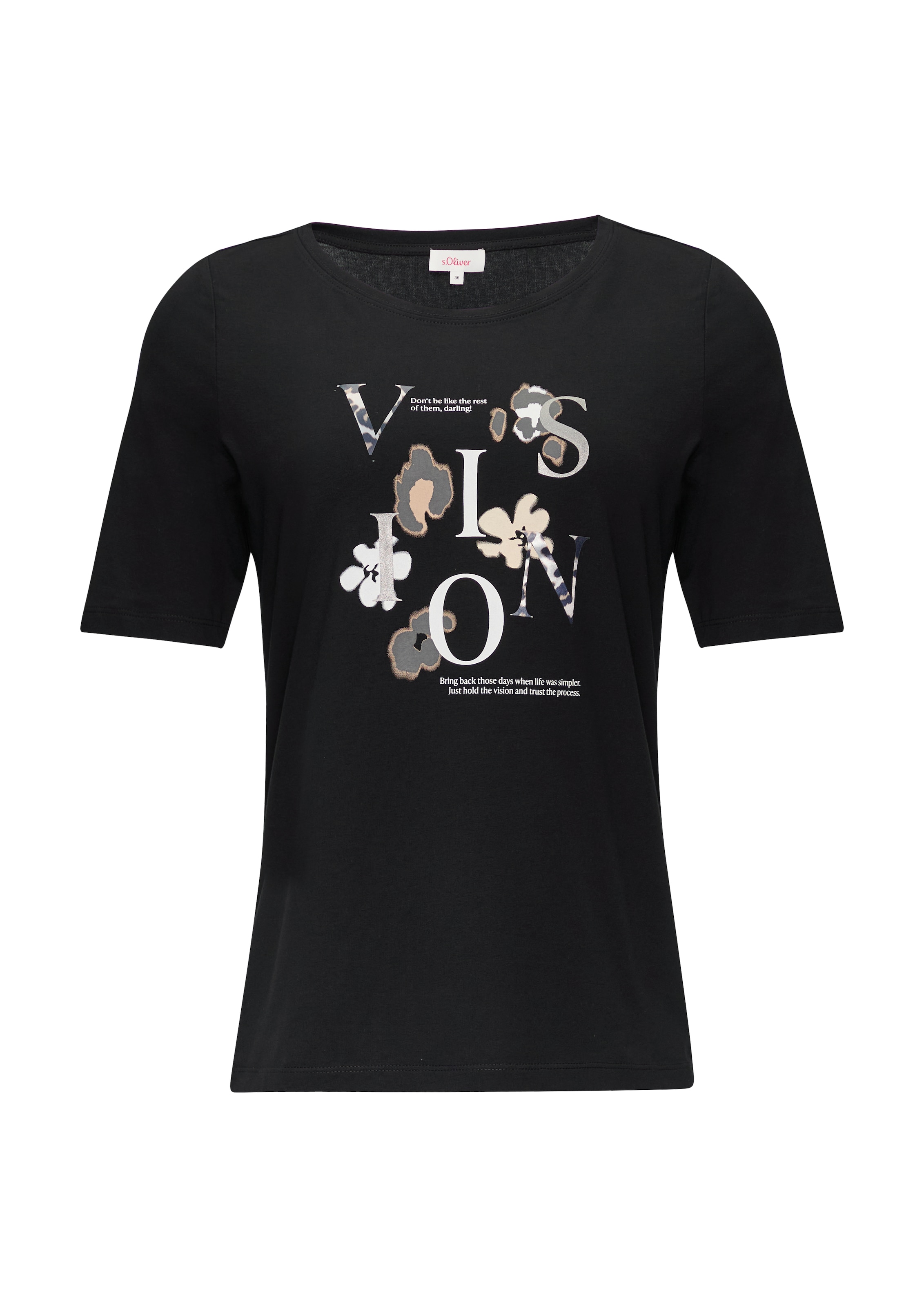 s.Oliver T-Shirt in Schwarz: Vorderseite
