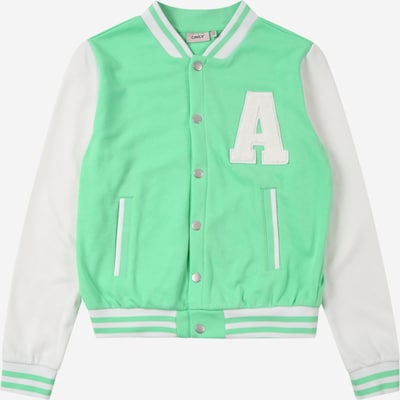 KIDS ONLY Veste mi-saison 'ROCKY' en vert gazon / blanc, Vue avec produit