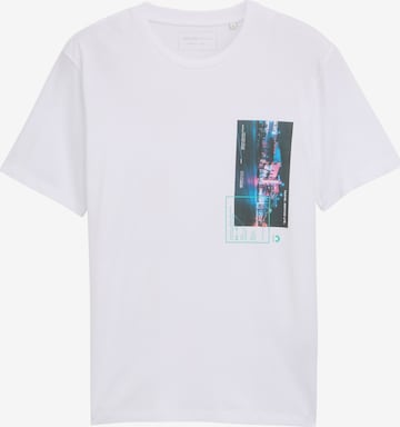 T-Shirt TOM TAILOR DENIM en blanc : devant