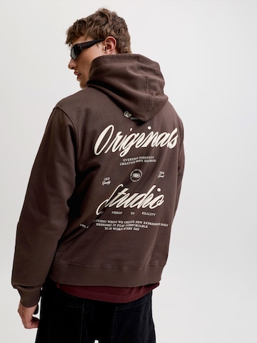 JACK & JONES Mikina 'JORNORREBRO' – hnědá: přední strana