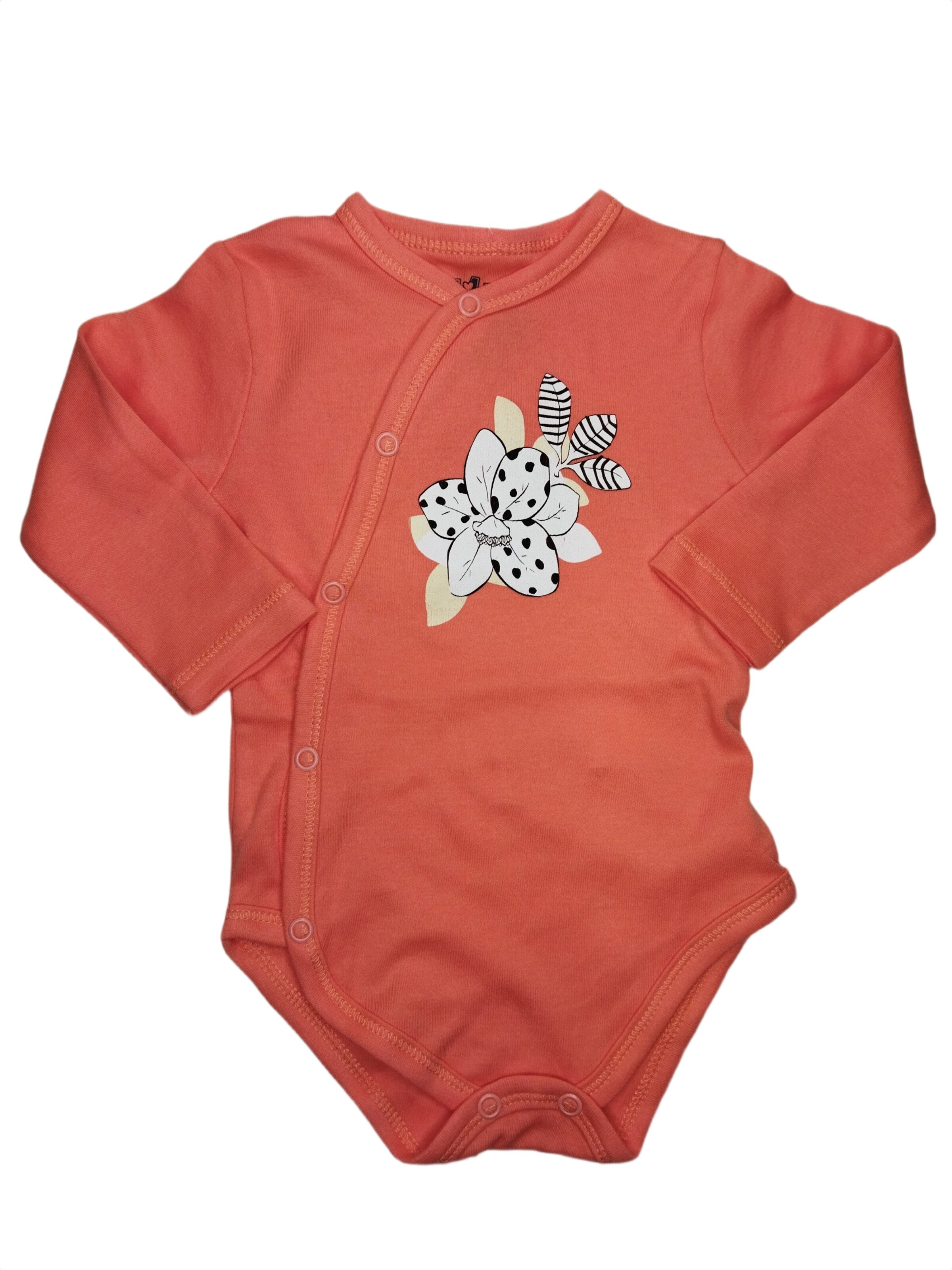 NINI Rompertje/body in Oranje: voorkant