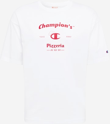 T-Shirt Champion Reverse Weave en blanc : devant