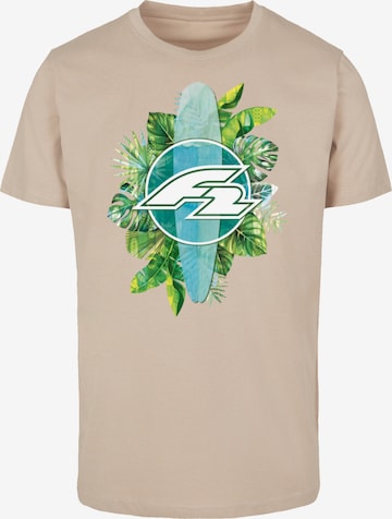 F2 Shirt 'Tropical Surfboards Sommer' in Beige: front