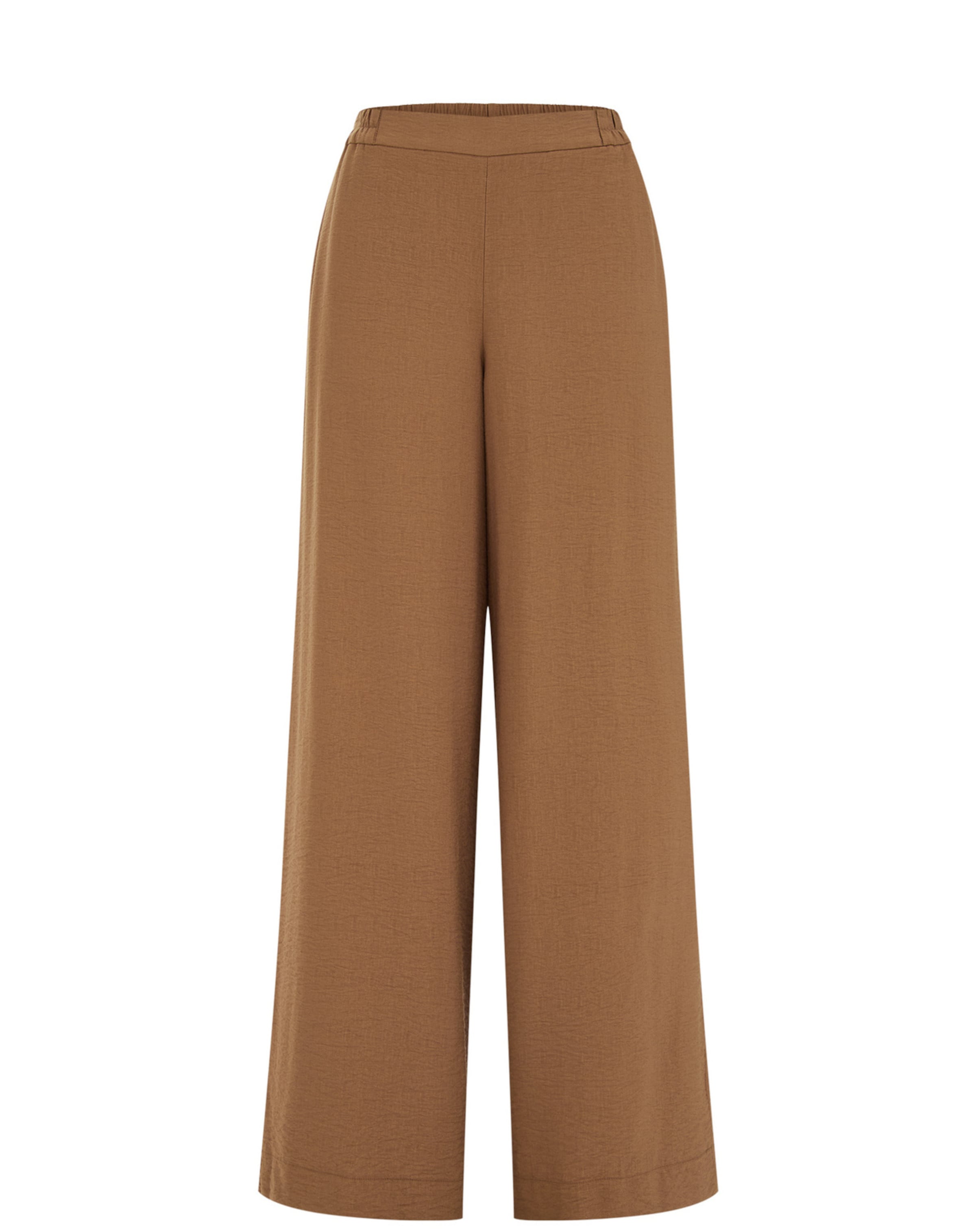 WE Fashion Широкий Штаны в Коричневый: спереди