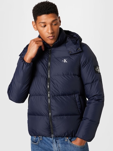 Calvin Klein Jeans Winter Jacket in Blue: front