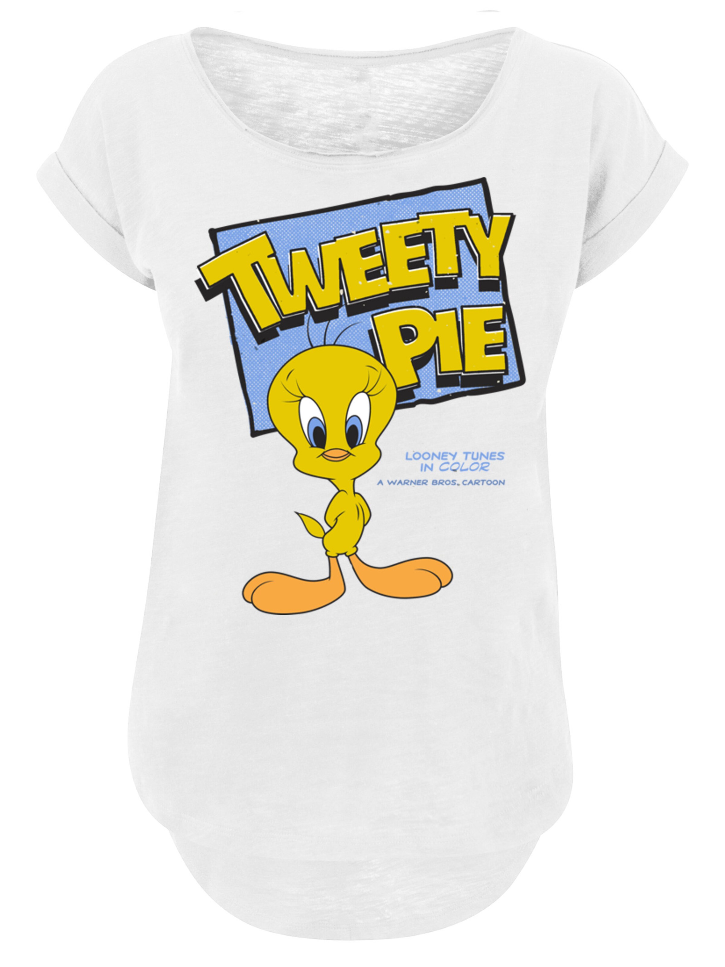 T-shirt 'Looney Tunes Classic Tweety Pie' F4NT4STIC en blanc : devant