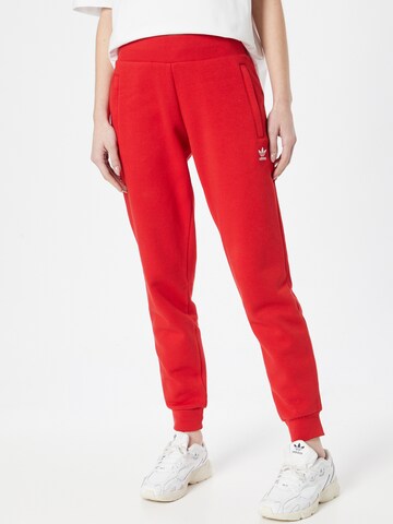 ADIDAS ORIGINALS Tapered Trousers 'Adicolor Essentials' in Red: front