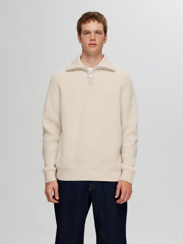 Pull-over SELECTED en beige : devant