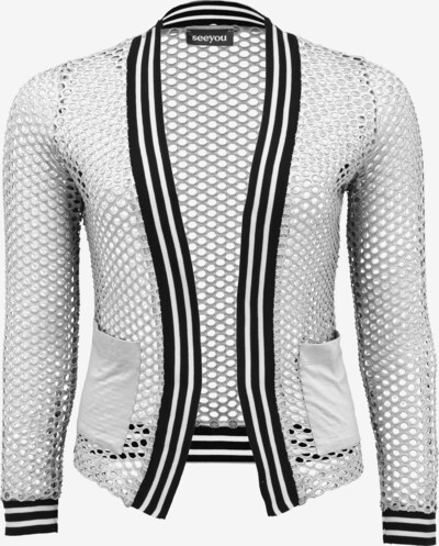 seeyou Strickjacke in schwarz / transparent / weiß, Produktansicht