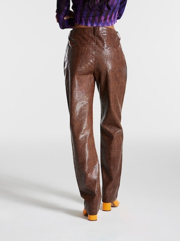 ABOUT YOU x Chiara Biasi Regular Pants 'Elna' in Brown