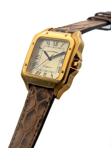 Laurent Philippe Analoog horloge 'Conqueror The Golden Eye – Golden Venin' in Bruin