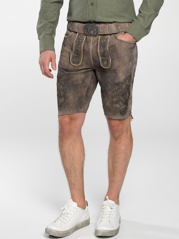 SPIETH & WENSKY Regular Broek 'Lederhose Fürstenzell' in Bruin