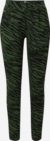 ICHI Skinny Pleat-Front Pants 'KATE' in Green: front