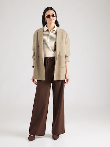 PIECES Wide leg Pants 'PCBosella' in Brown