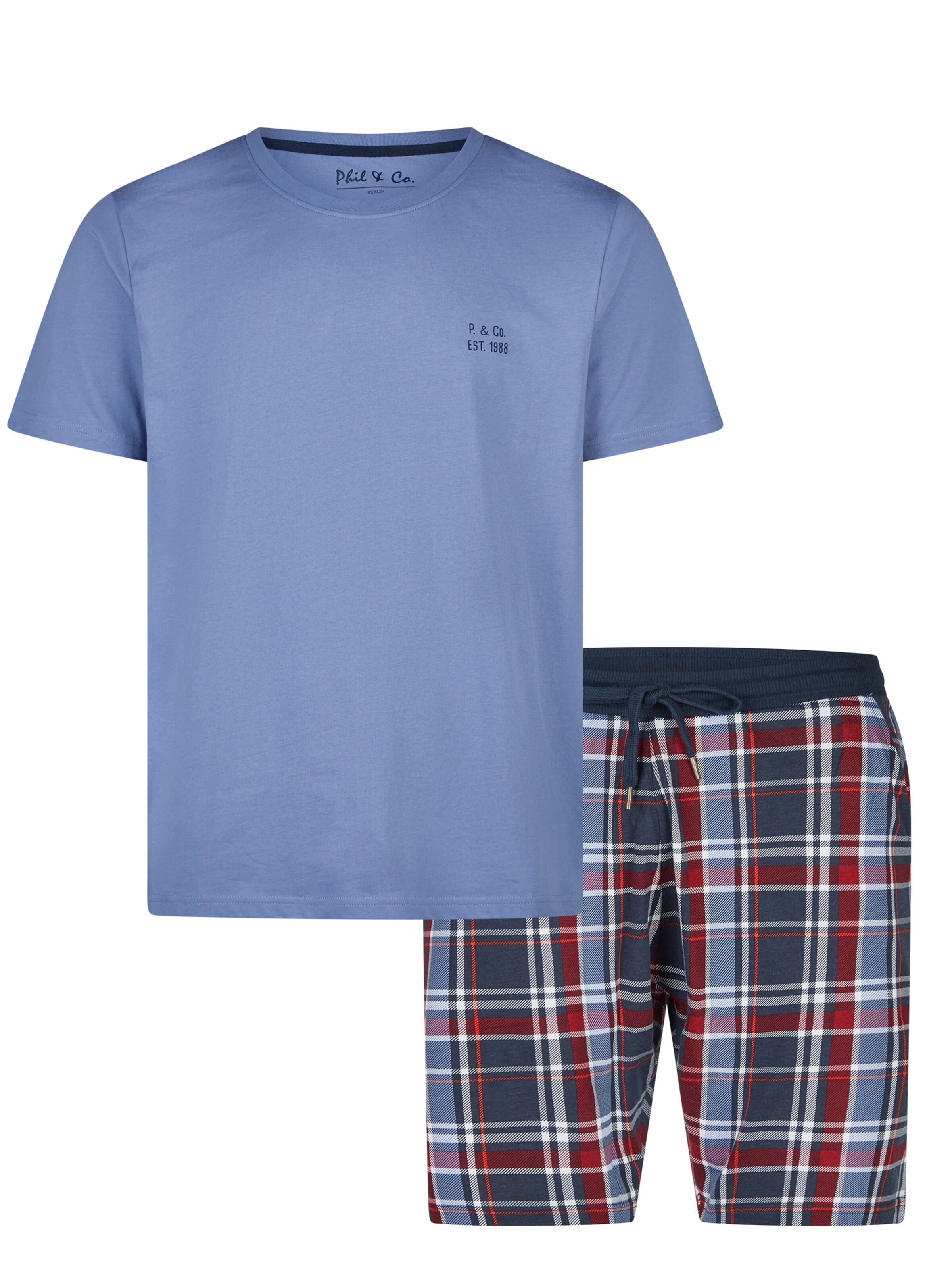 Pyjama court 'Essential' Phil & Co. Berlin en bleu : devant