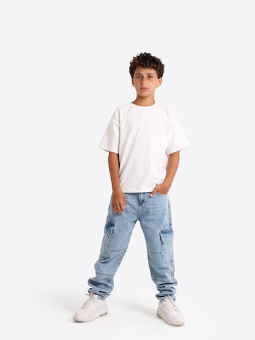 Solang Regular Hose Denim-Cargo-Jeans mit Cargotaschen in Blau: Vorderseite