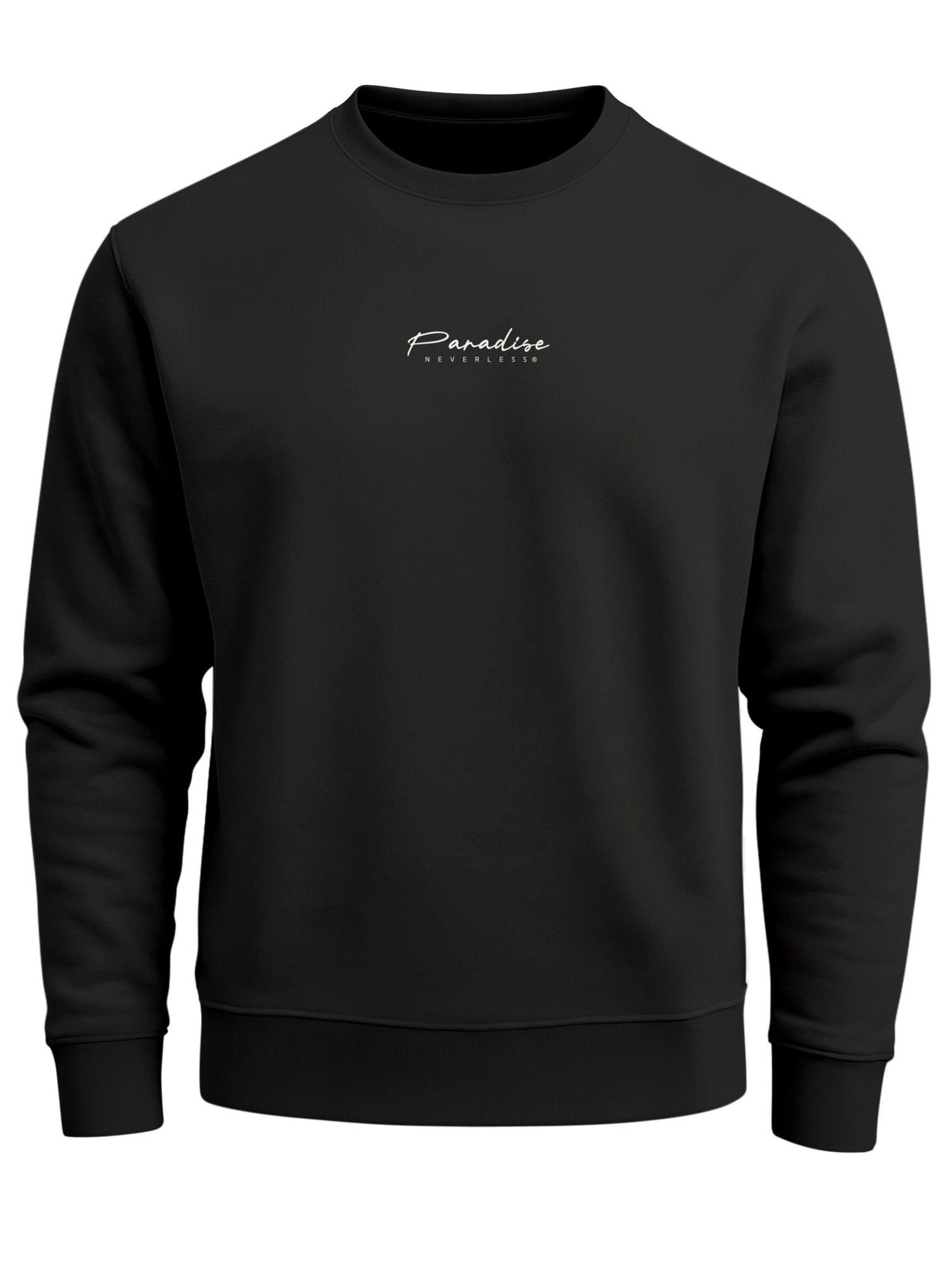 Neverless Sweatshirt 'Palmen' in Black: front
