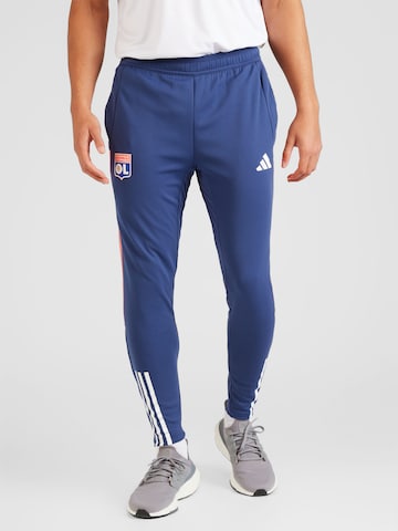 zils ADIDAS PERFORMANCE Pakapēniski sašaurināts piegriezums Sporta bikses 'Olympique Lyonnais Tiro 23 Training Bottoms': no priekšpuses