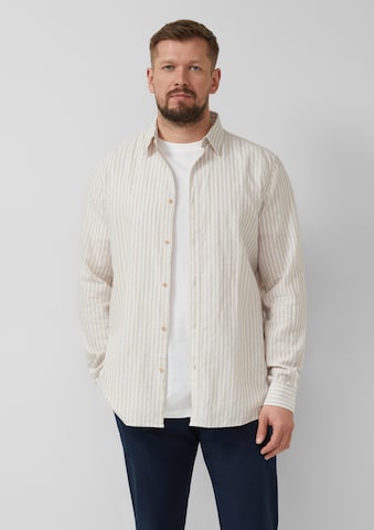 s.Oliver Regular fit Button Up Shirt in Beige
