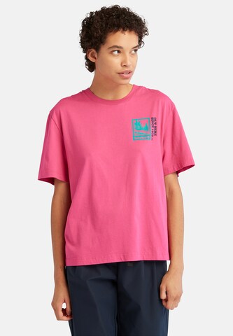 TIMBERLAND T-Shirt 'Out Here Back' in Pink: predná strana