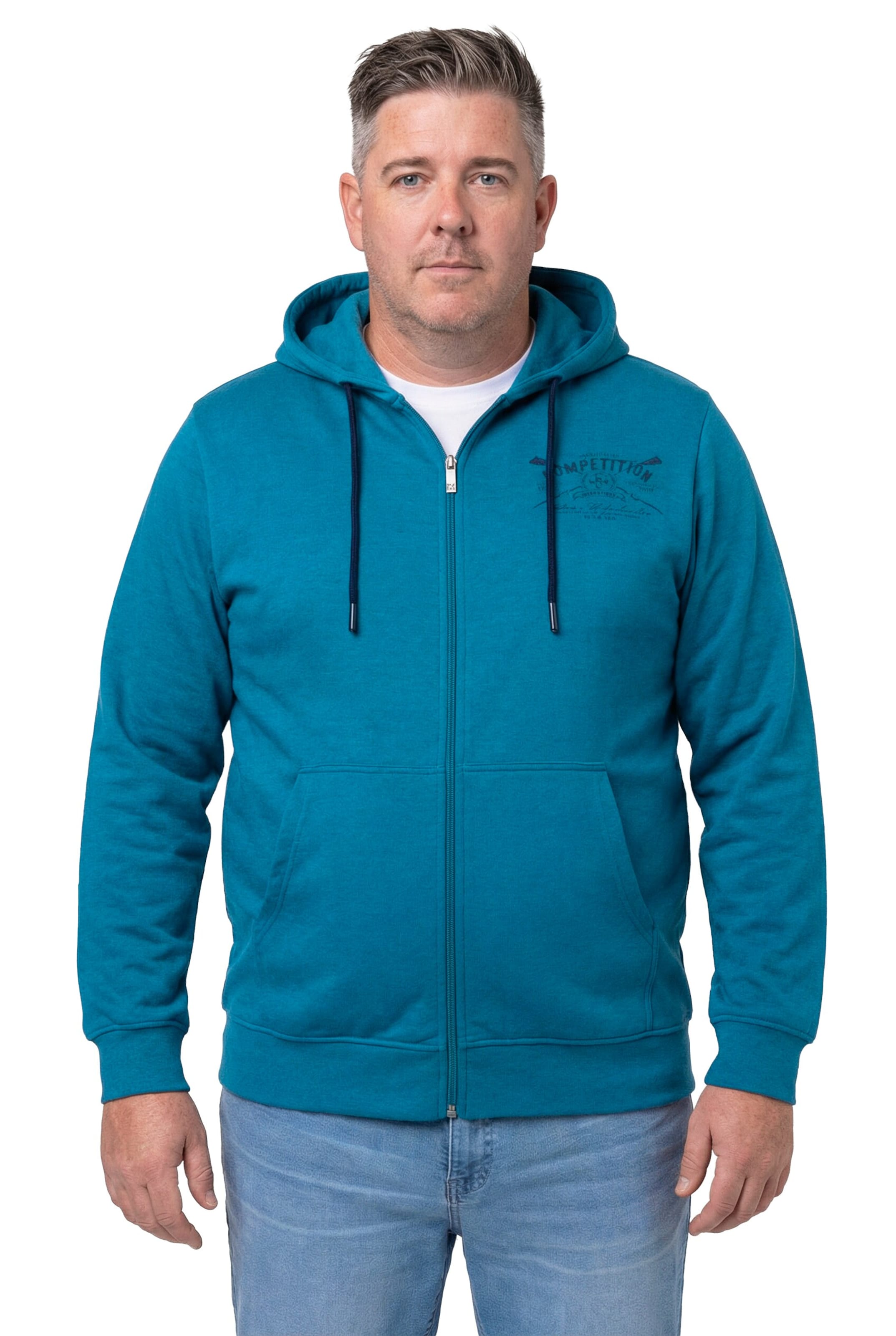 Men Plus Sweat jacket in Blue: front