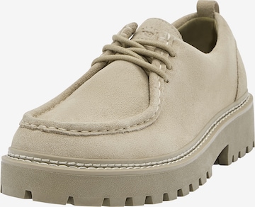 Pull&Bear Lace-up shoe in Beige: front