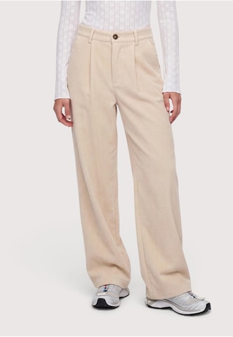 OH APRIL Wide leg Bandplooibroek 'Sienna' in Beige: voorkant