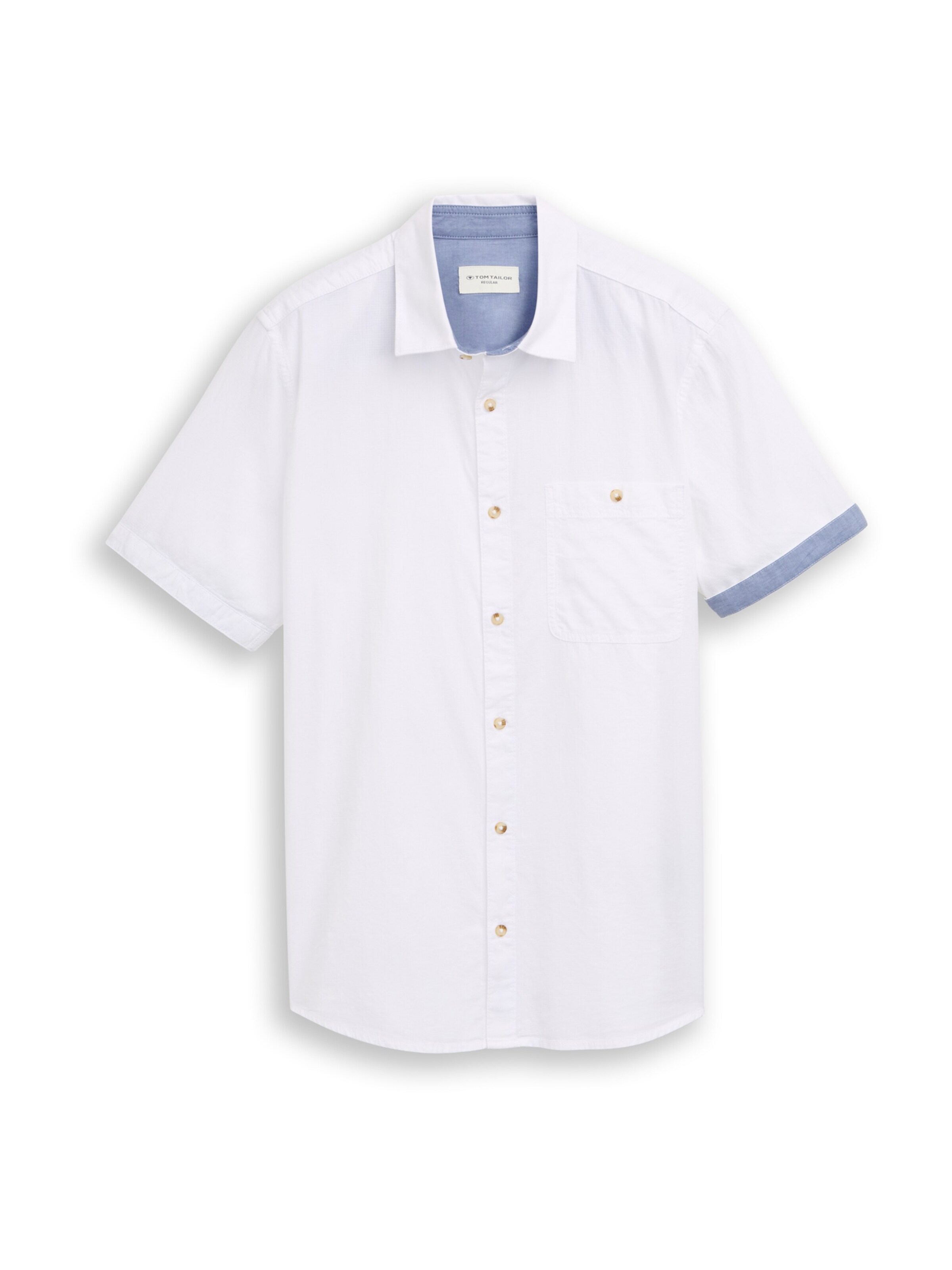 TOM TAILOR Риза в бяло: отпред