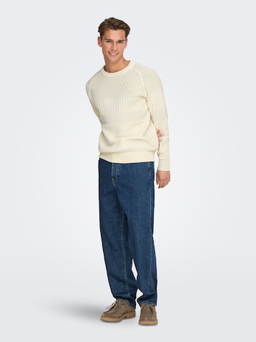Only & Sons Pullover 'ONSALKAN' i hvid