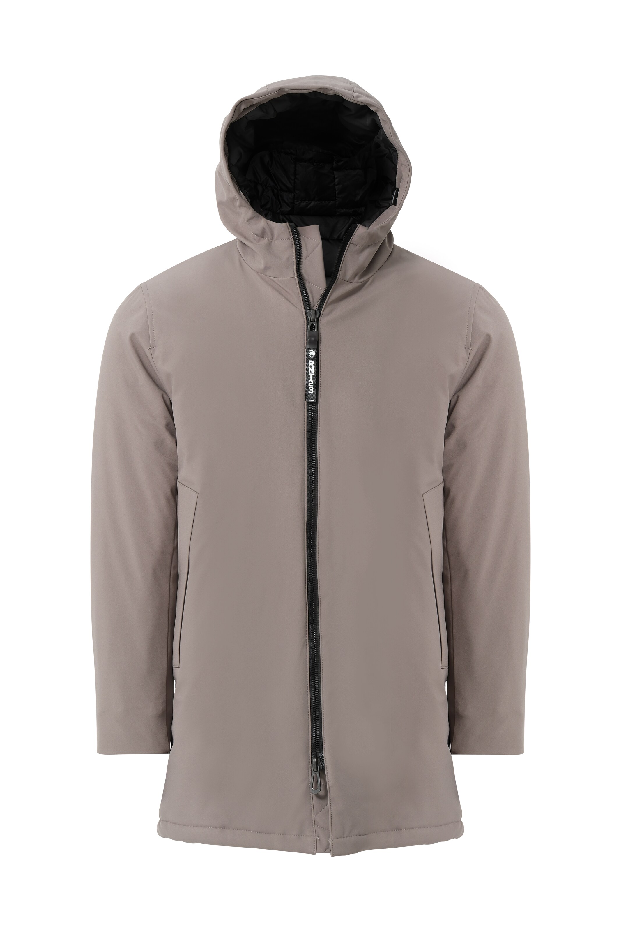 Ron Tomson Winterjacke, Model trägt Größe M in Grau: Vorderseite