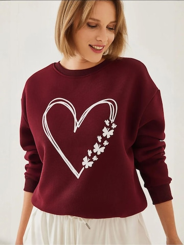 Bianco Lucci - Sweatshirt 'Sweatshirts' em vermelho