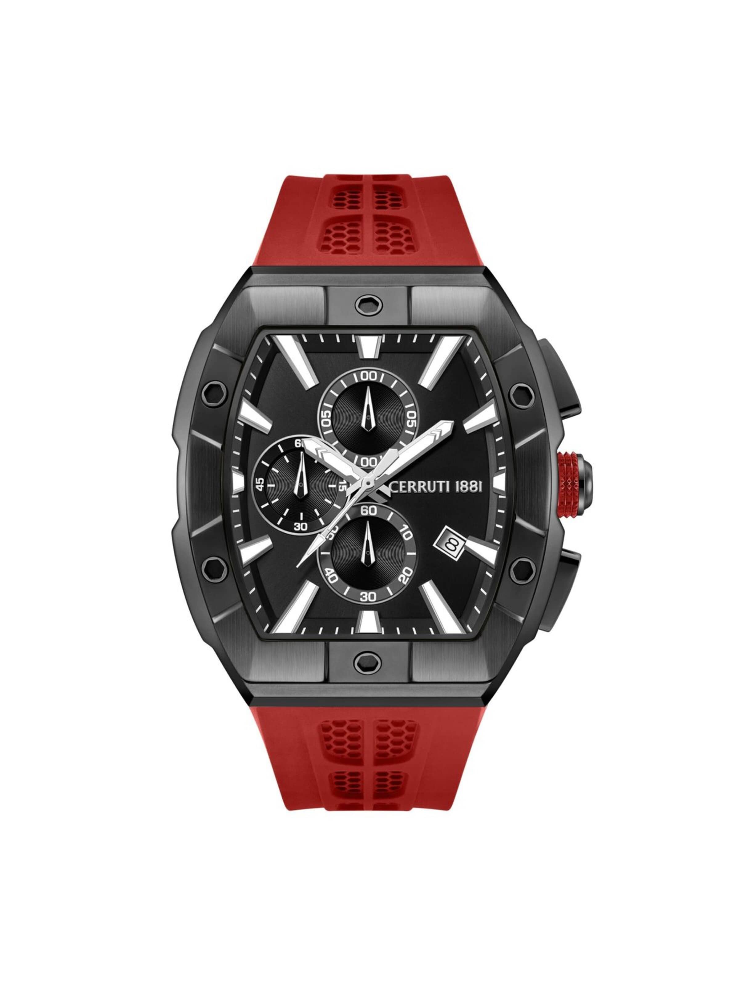 CERRUTI 1881 Zegarek analogowy 'Chronograph Macerata' w kolorze czerwony: przód