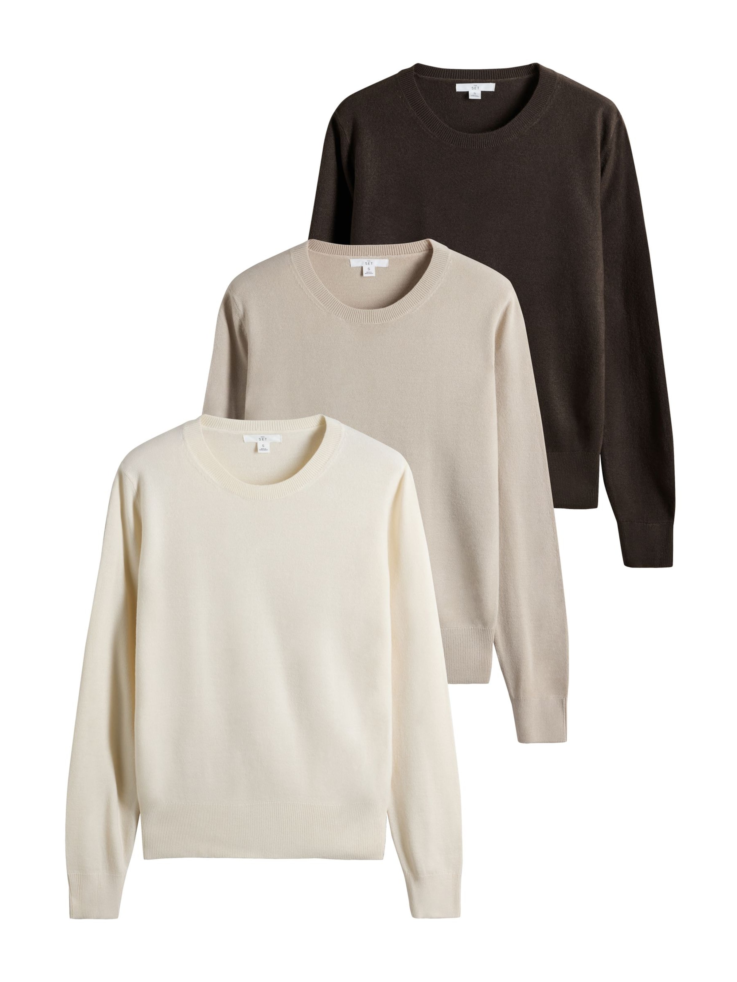 The Set Pullover in Beige: Vorderseite