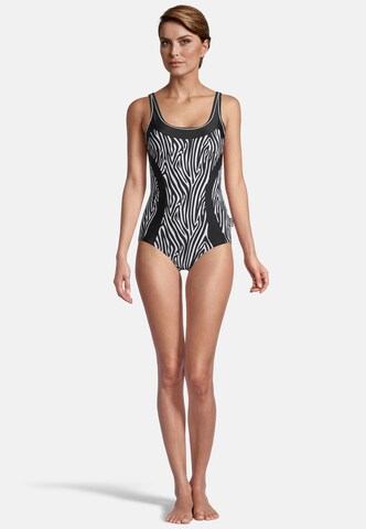 BECO the world of aquasports Bustier Badeanzug 'Zebra Vibes' in Schwarz
