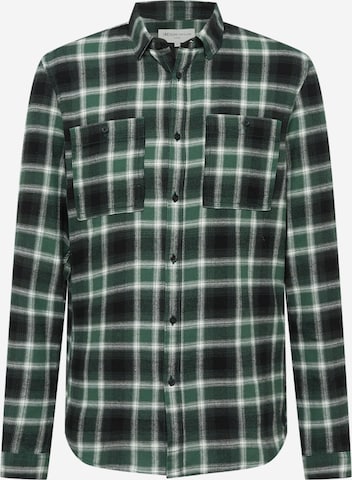 TOM TAILOR DENIM Slim fit Button Up Shirt in Green: front