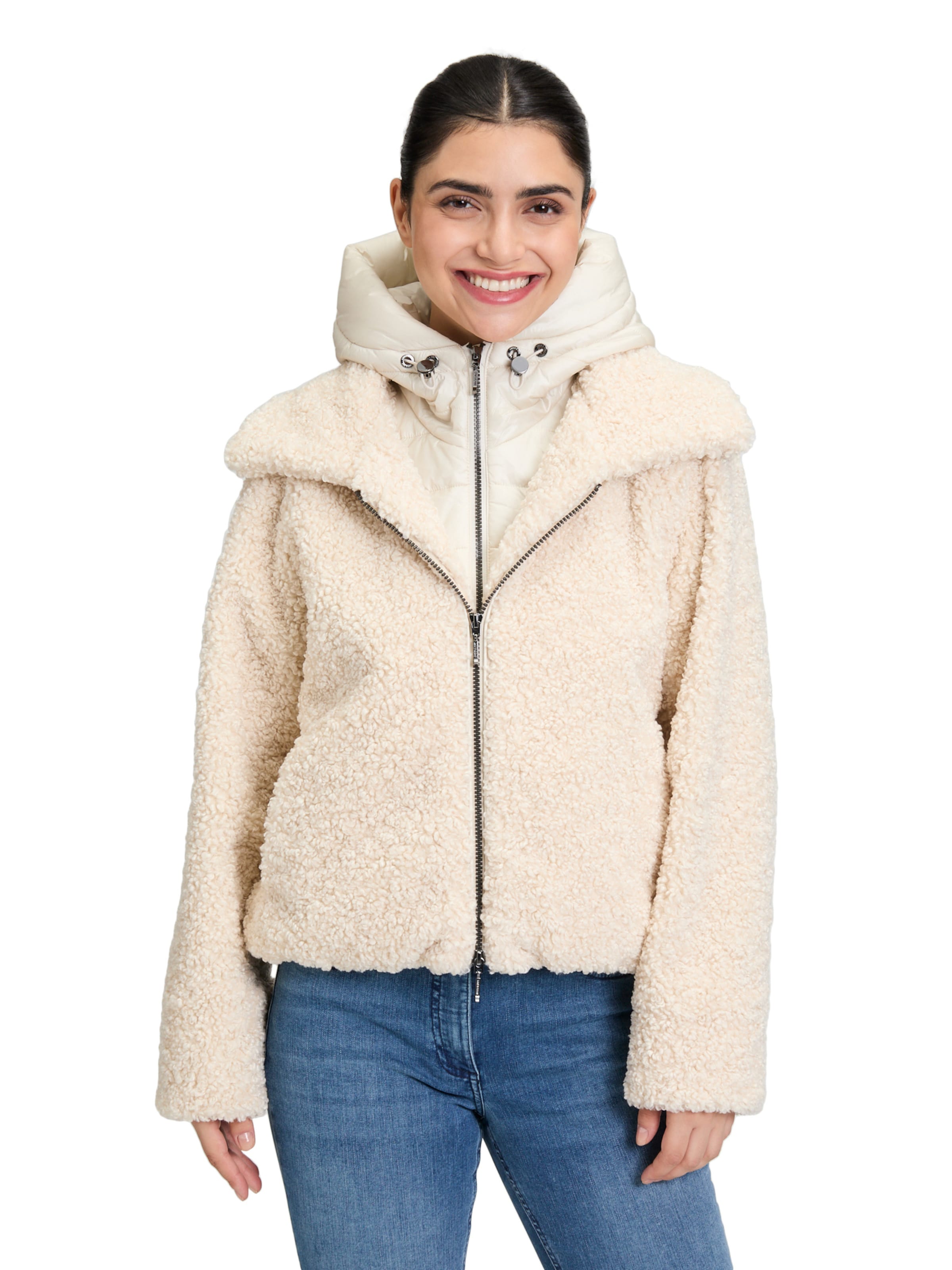 Veste mi-saison Amber & June en beige : devant