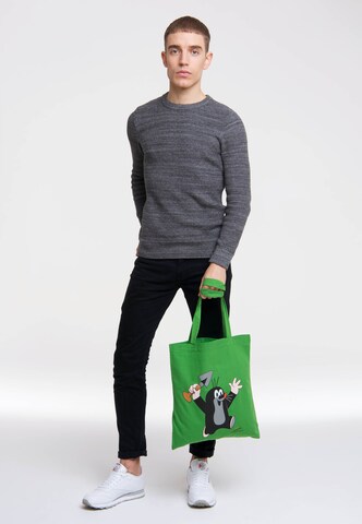 LOGOSHIRT Shopper 'Der kleine Maulwurf - Juhu' in Green: front