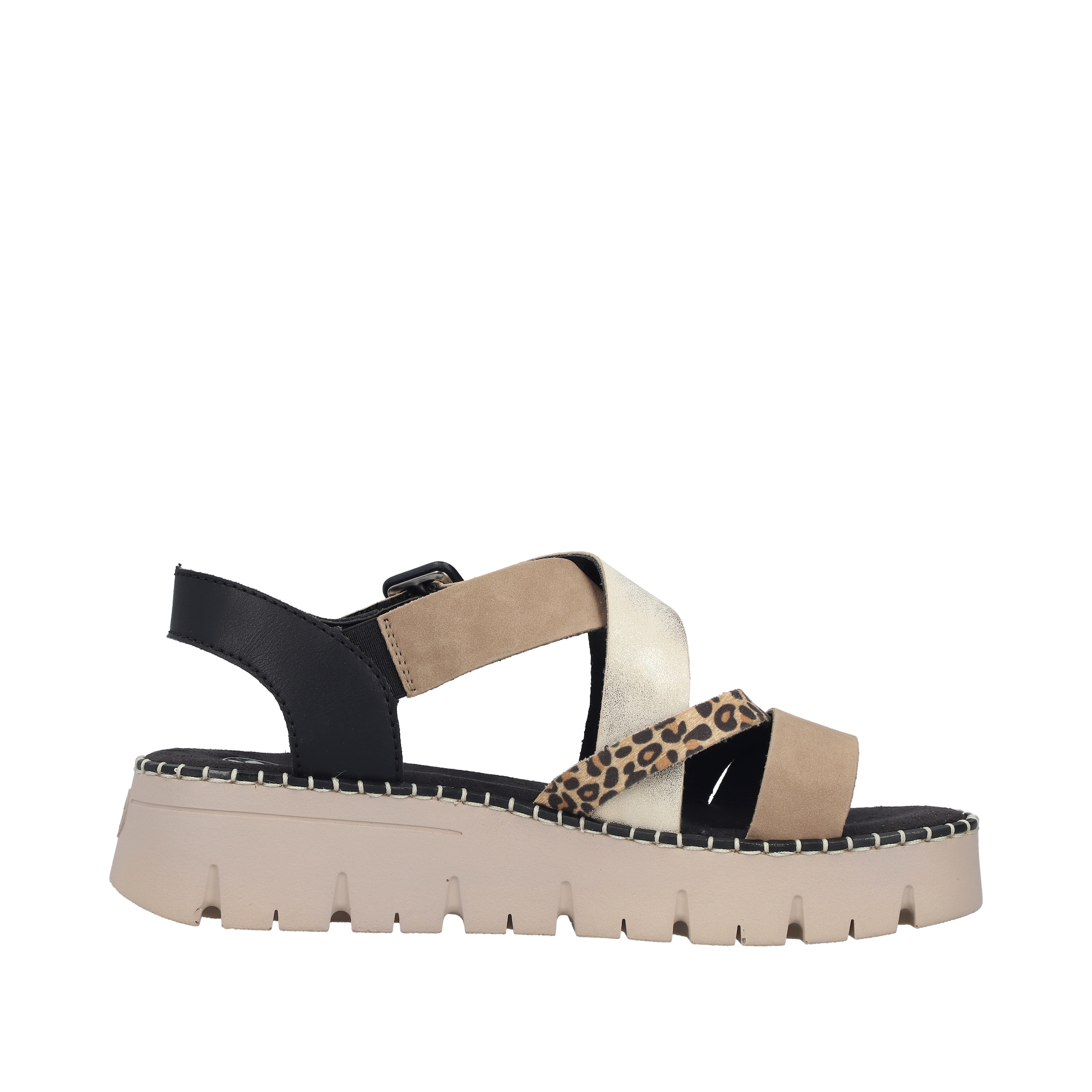 Rieker Strap Sandals 'V1063' in Silver
