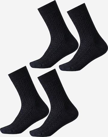 Millo Socken 'Cosy Twist' in Schwarz: Vorderseite