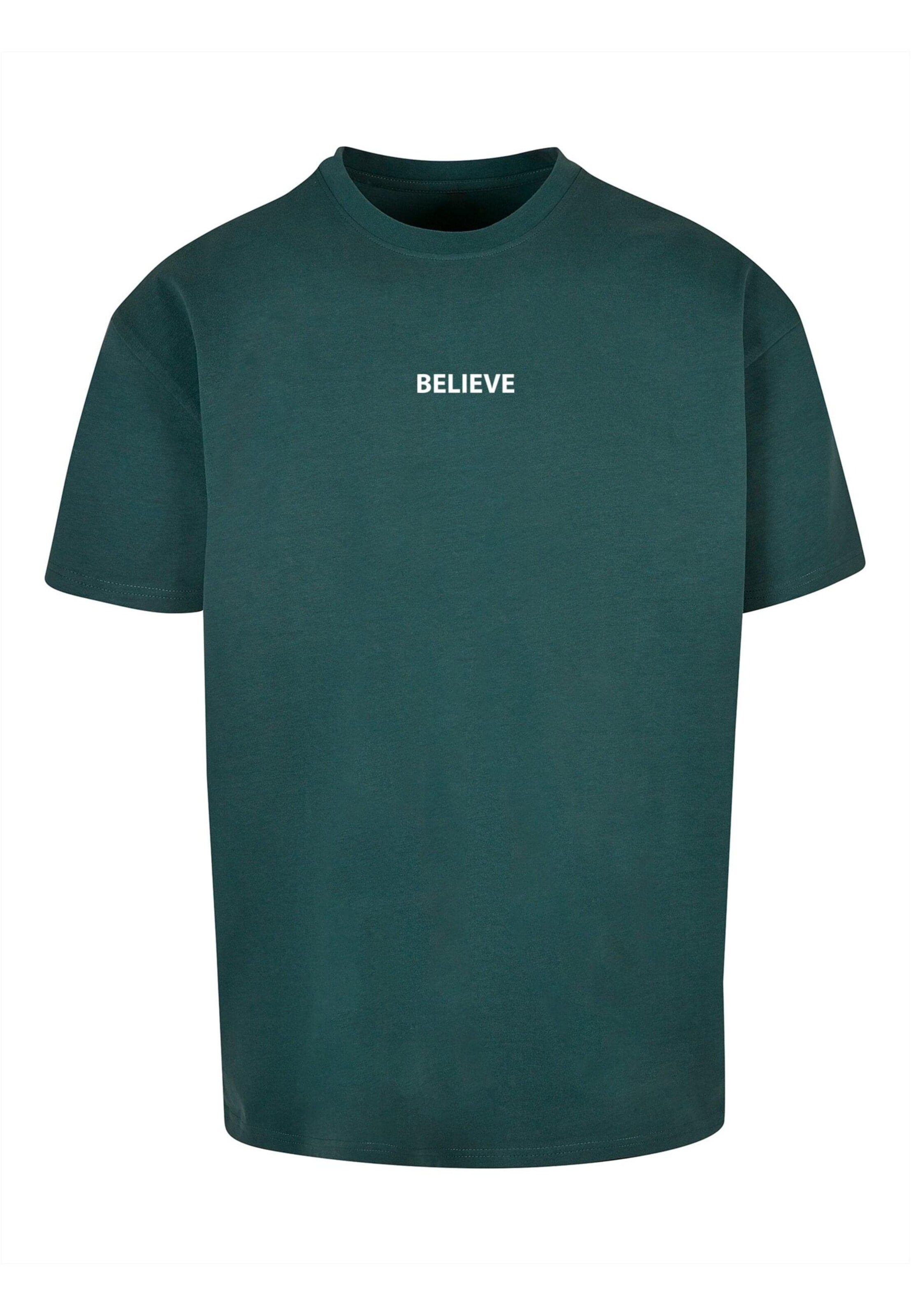 Tricou 'Believe' de la Merchcode pe verde: față