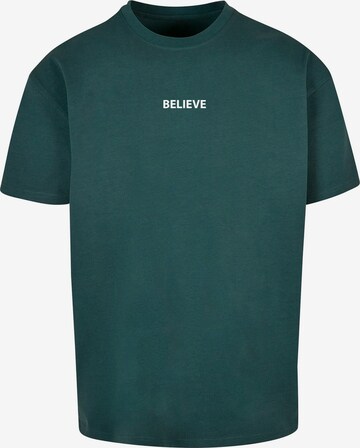 Maglietta 'Believe' di Merchcode in verde: frontale